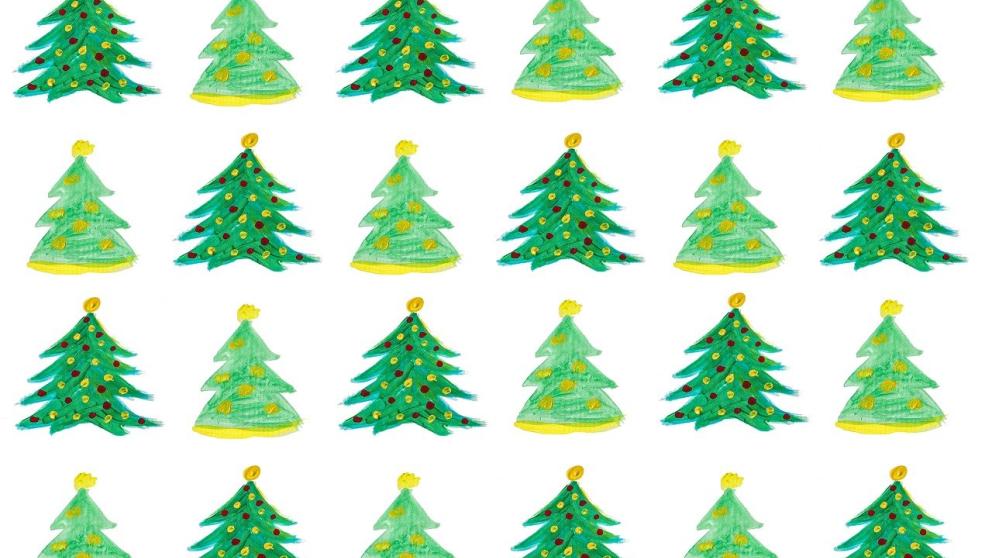 Getekende kerstbomen